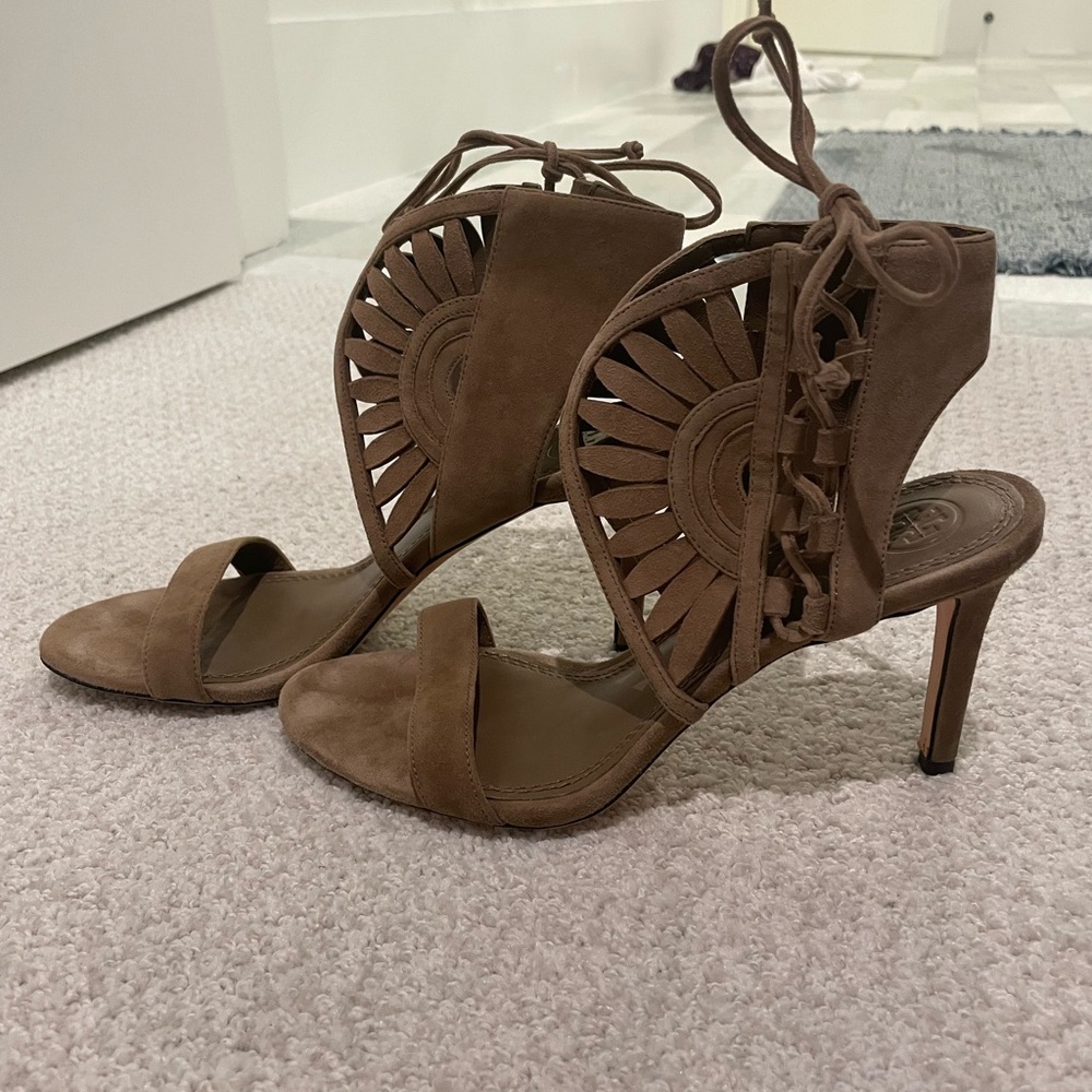 Tory Burch Suede and Leather Heels
